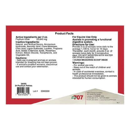 Formula 707 Psyllium Pellets for Horses  12 lb, 96 Servings  Sand Colic Prevention Supplement