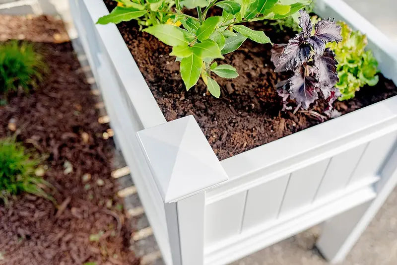 Cambridge Vinyl Raised Garden Planter  68.5″ W × 24″ L with Optional Extension Kit
