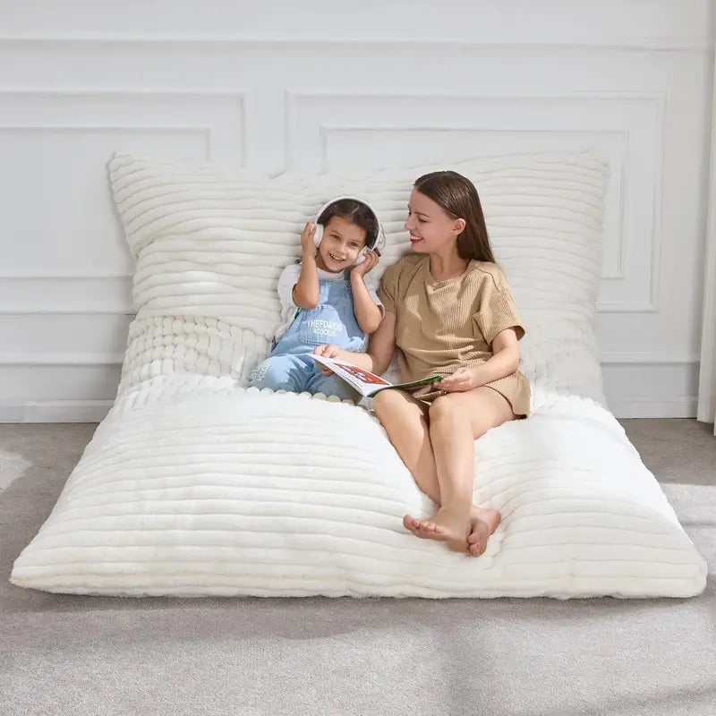 Hobestluk 3-in-1 Convertible Bean Bag  Floor Cushion, Lounger, or Seating Sofa