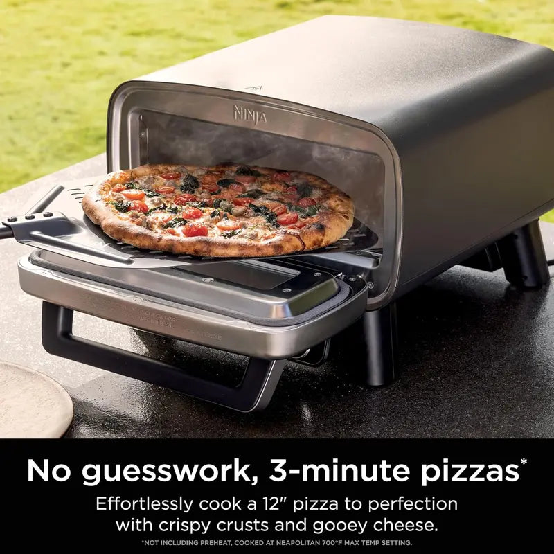 Ninja Artisan 12-Inch Outdoor Pizza Oven  Fast 3-Minute Neapolitan, New York & Chicago-Style Baking
