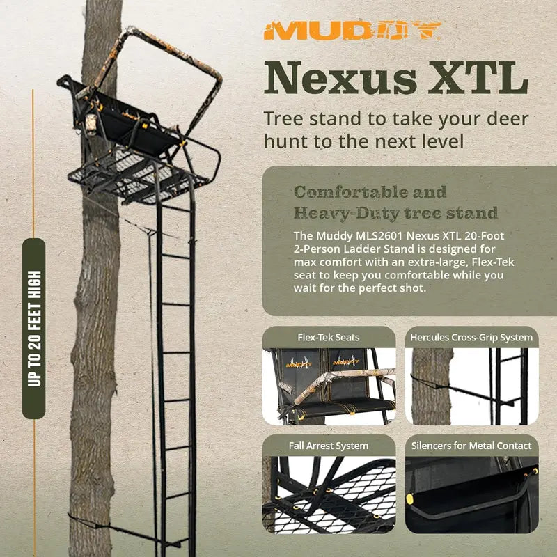 Muddy Nexus XTL 20-Foot Two-Person Ladder Tree Stand  500 lb Capacity