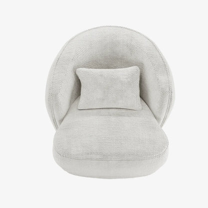 Fauteuil design tissu chenille blanc Pablo