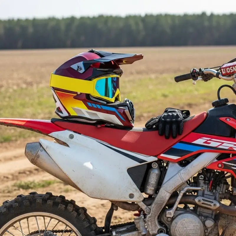 Adult ATV Helmet Combo: Full-Face Helmet, Goggles, Gloves, Mask, and Visor