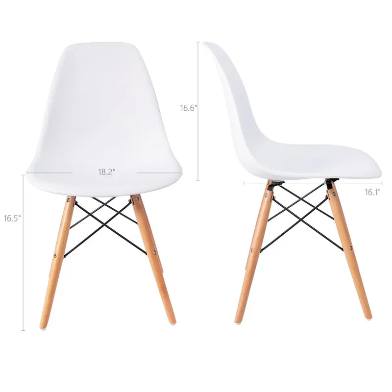 Lacoo Pre-Assembled Mid Century Modern Dining Chairs, Set of 4, Multiple Colors