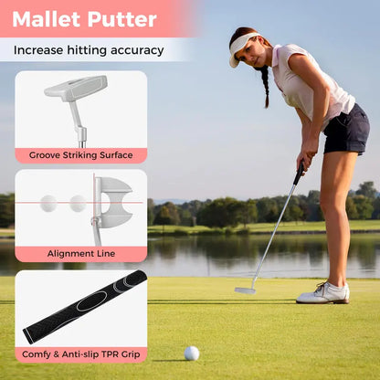 Women’s Complete Golf Club Set — 9-Piece Starter Kit with Rolling Cart Bag