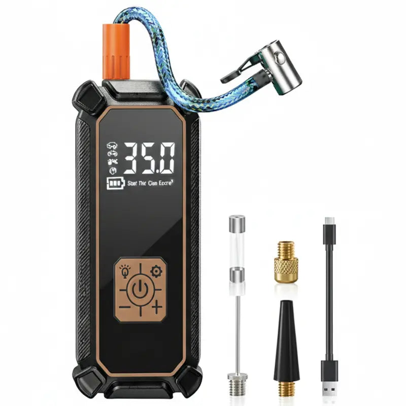 Digital 12V Portable Tire Inflator  Precision Gauge, Dual Power Input (Car/USB)