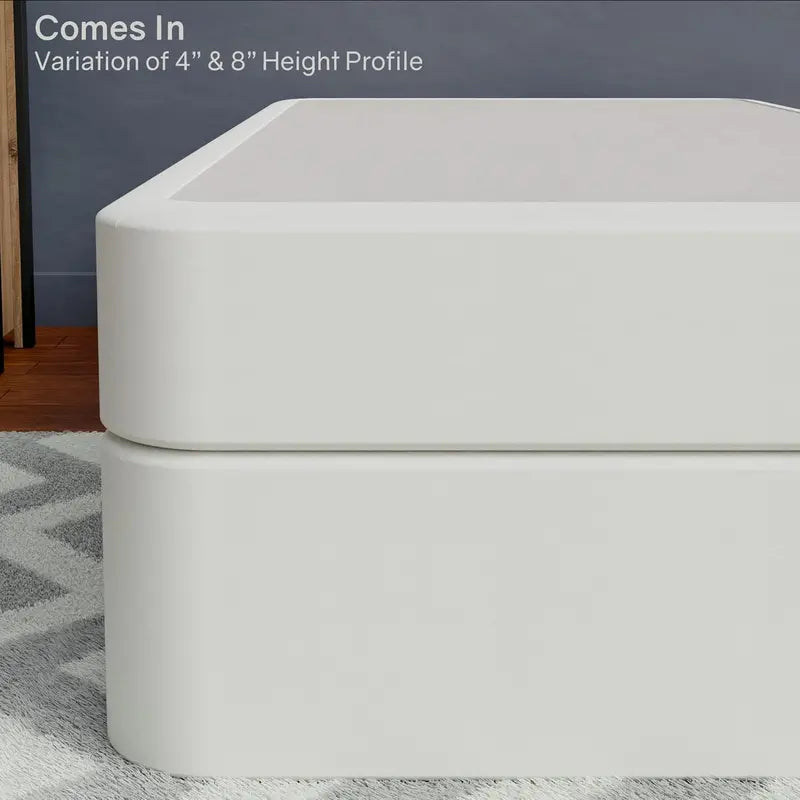 Hollywood Queen Foundation  Low-Profile Split Wood Box Spring in Beige, Durable & Bed Frame Compatible