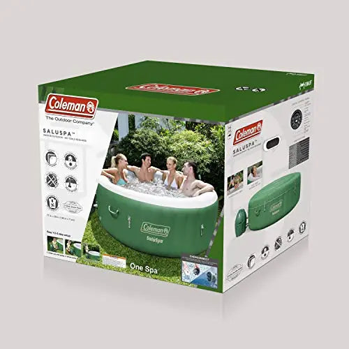 Coleman SaluSpa Inflatable Hot Tub  Green and White Portable Spa