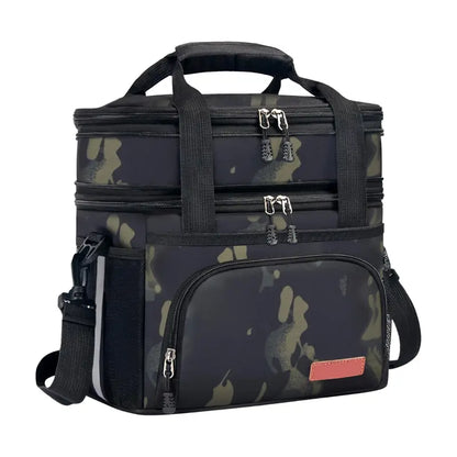 16L Insulated Lunch Tote with Segregated Compartments and Adjustable Shoulder Strap