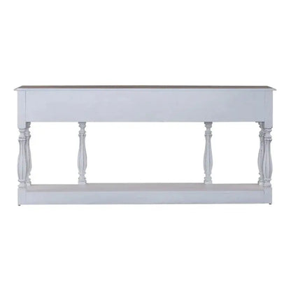 Magnolia Manor Hall Console Table  Antique White & Weathered Bark Finish, 72″ Long