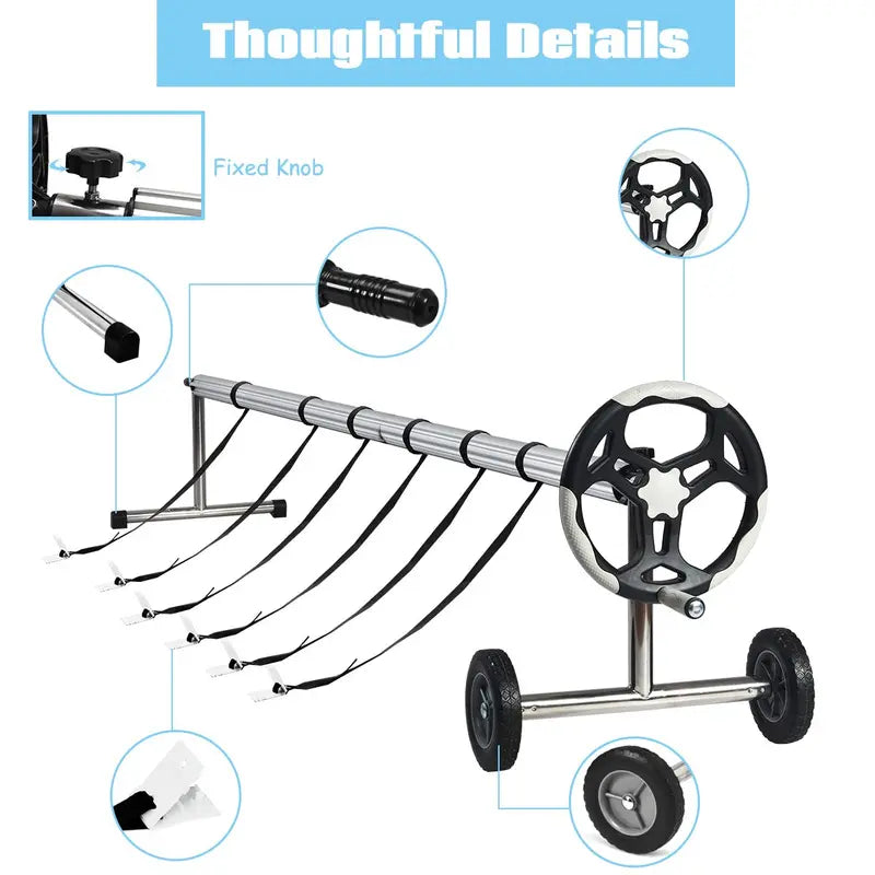 21-Foot Aluminum Solar Pool Cover Reel System