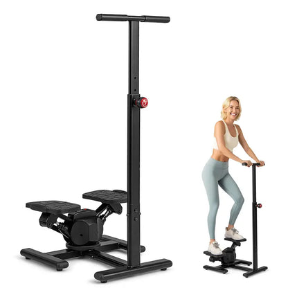 Dual-Function Twist Stepper  Waist Trimmer Platform with Handlebar & LCD Display