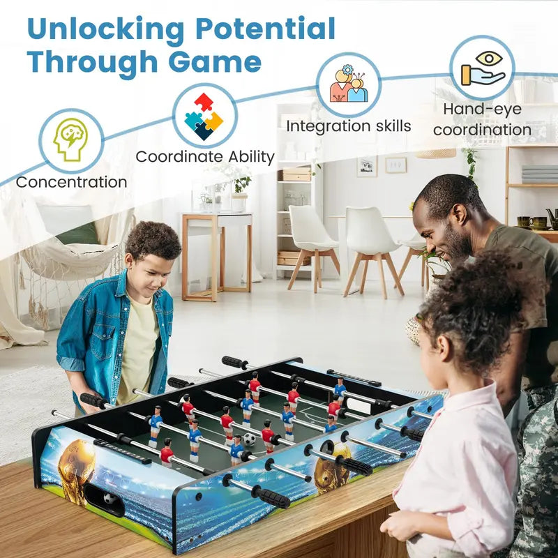 2-in-1 Foosball Table: Convertible Tabletop and Freestanding Soccer Game
