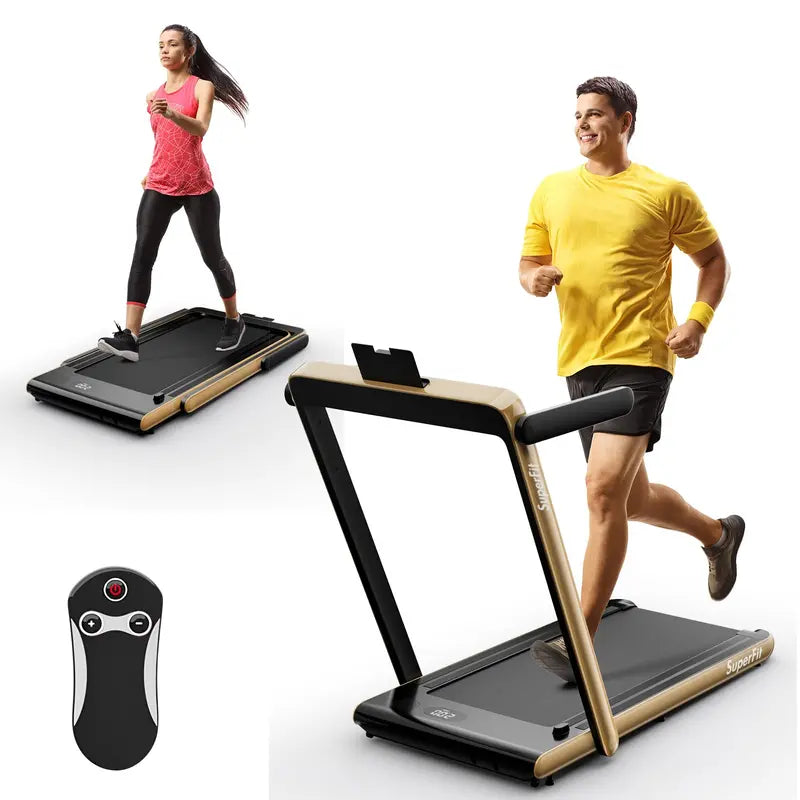 Compact Under-Desk Folding Treadmill, 2.25 HP Home Office Walking Treadmill with Touchscreen Control