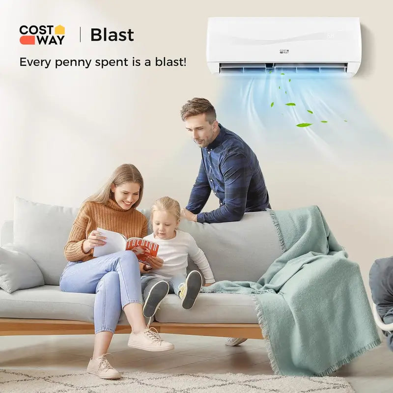COSTWAY 12,000 BTU Mini-Split AC/Heater  20 SEER2, 115V Ductless Wall-Mount System