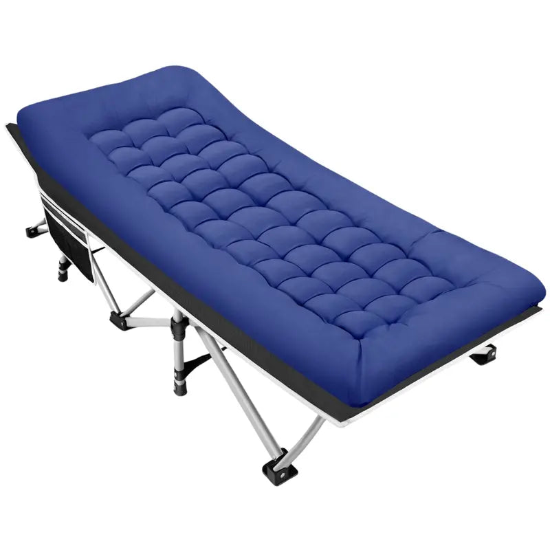 Wide 28″ Folding Camping Cot with High-Density Mattress  600 lb Weight Limit