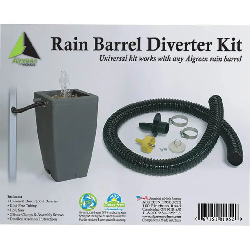 Algreen Gutter Downspout Diverter Kit + 80 Gallon Rain Water Collection Barrel