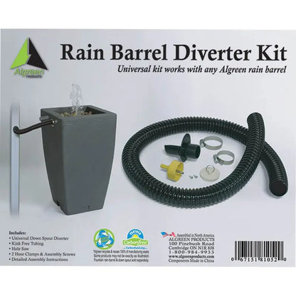 Algreen Gutter Downspout Diverter Kit + 80 Gallon Rain Water Collection Barrel