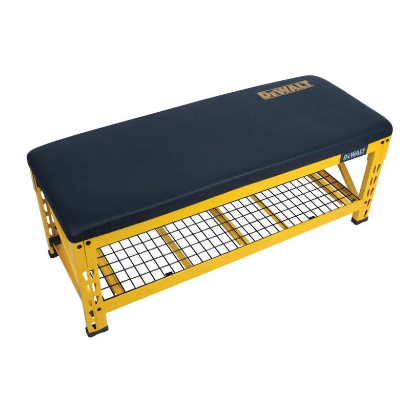 Garage Bench with Wire Grid Storage Shelf