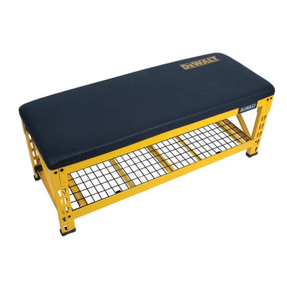 Garage Bench with Wire Grid Storage Shelf