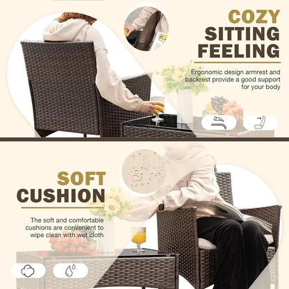 Homall 4-Piece Patio Furniture Set — All-Weather Wicker Chairs with Comfort-Focused Cushioning
