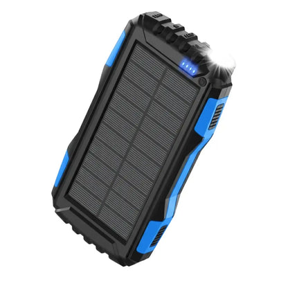 High-Capacity 42800mAh Solar-Powered Portable Charger with Built-in Flashlight
