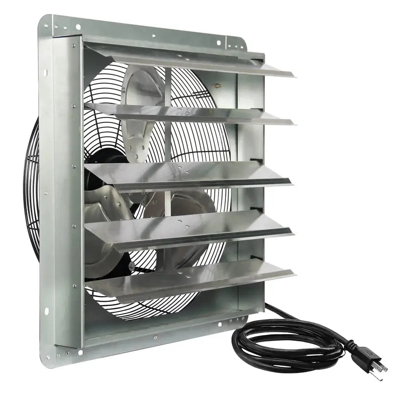KEN BROWN 20″ Corrosion-Resistant Shutter Exhaust Fan with Automatic Aluminum Shutters for Superior Airflow