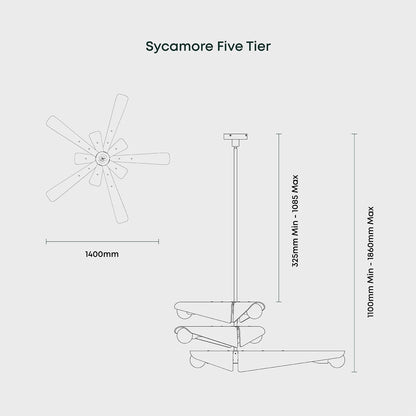 Sycamore Chandelier 5 Tiers in Dusk Pink