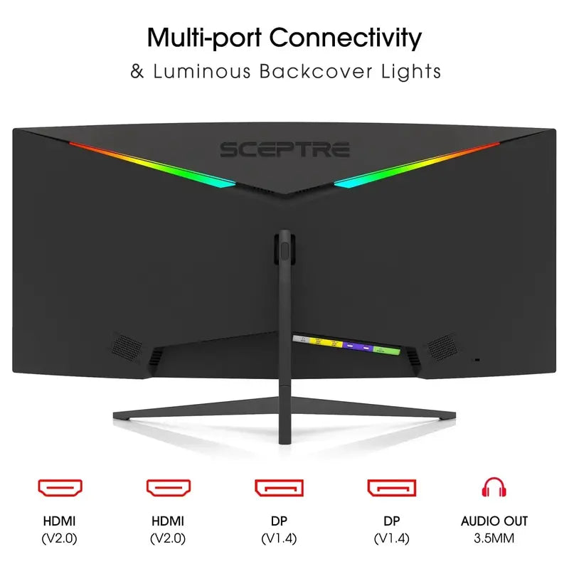 Sceptre 34-Inch Ultrawide WQHD Gaming Monitor  165Hz Refresh Rate, Curved Design