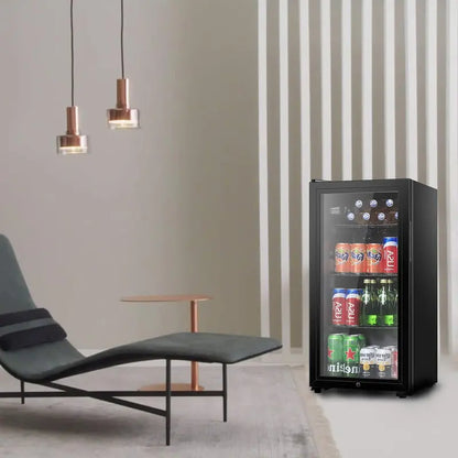 HAILANG Freestanding Beverage Refrigerator  105-Can Capacity, Energy-Efficient Cooling Unit