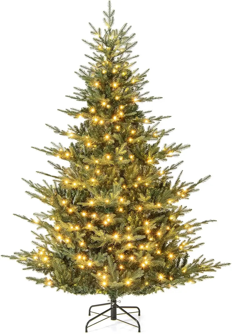 6- or 7-Foot Pre-Lit Artificial Tree  Hybrid PVC and PE Branch Construction for Natural Look