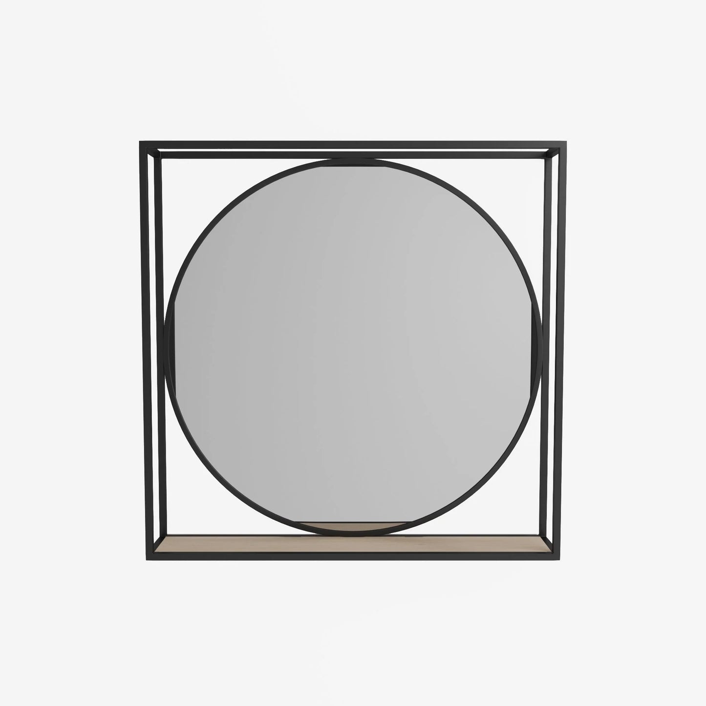 Miroir à formes géométriques en métal noir