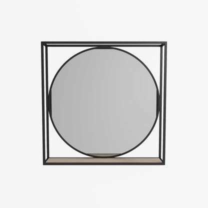 Miroir à formes géométriques en métal noir
