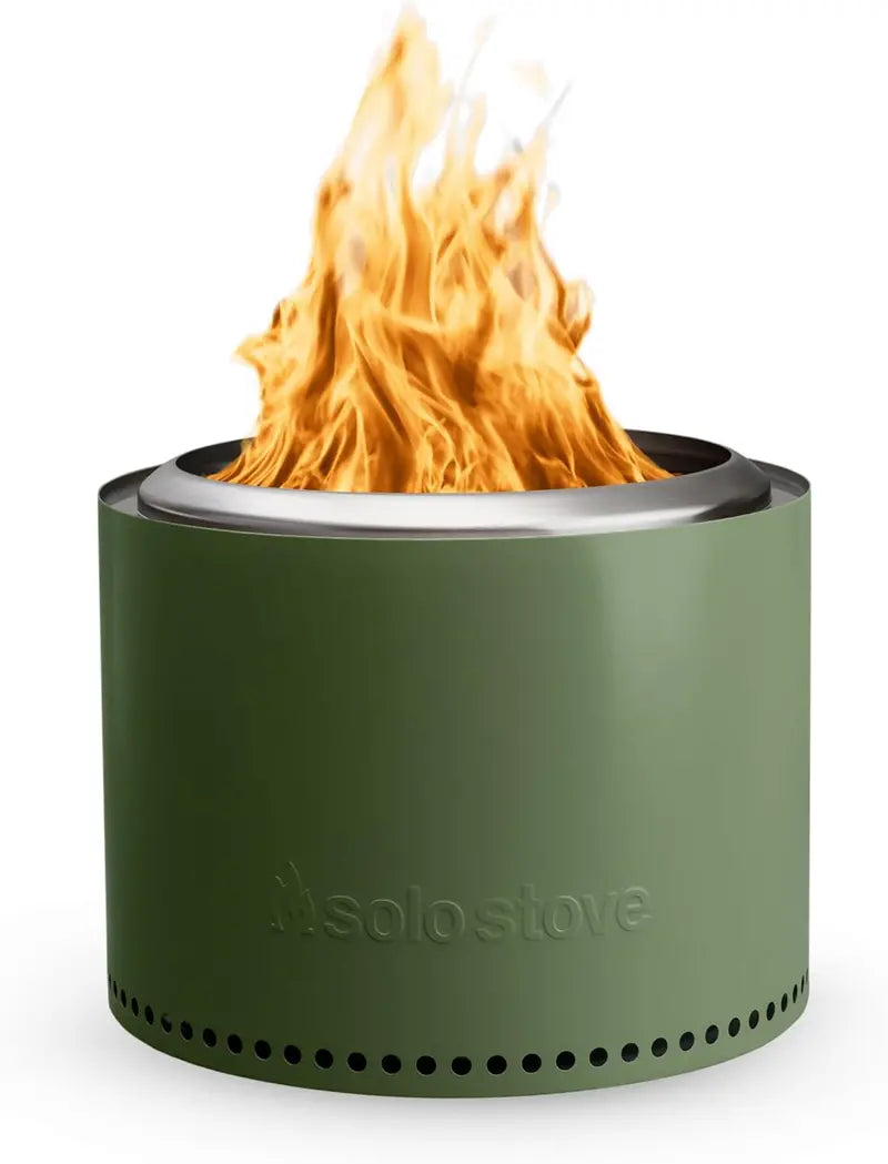 Bonfire 2.0 Smokeless Fire Pit  Portable Stainless Steel Wood Burning Fireplace with Removable Ash Pan, 14″x19.5″, 20 lbs, Deep Olive, Ideal for Camping