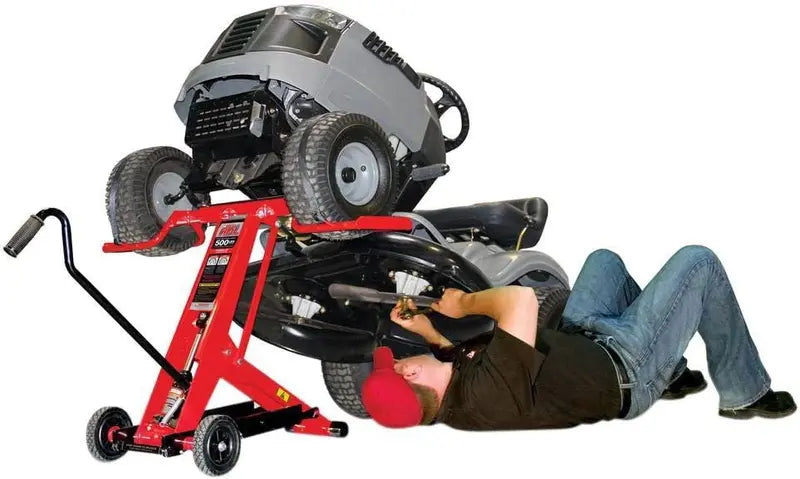 MoJack 500 HDL Hydraulic Lift Jack for Zero Turn Mowers  500lb Steel Capacity with Safety Lock