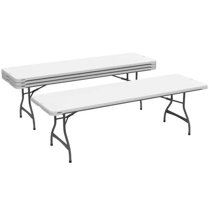 Lifetime 4-Pack of Stackable 8-Foot Folding Tables  Matte White Finish (Model 80344)