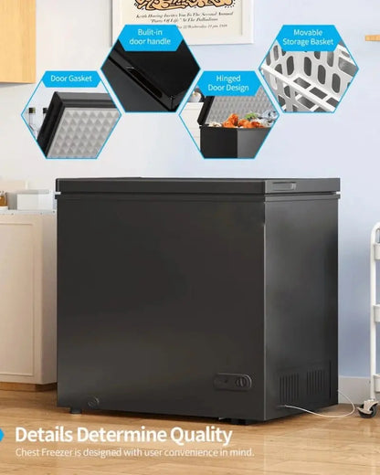 DISHUP 10 Cu. Ft. Chest Freezer  Deep Freeze with Removable Basket & Adjustable Thermostat