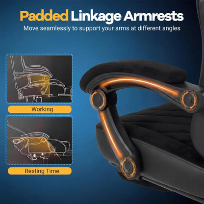 Adjustable Ergonomic Gaming Chair with Headrest and Lumbar Support