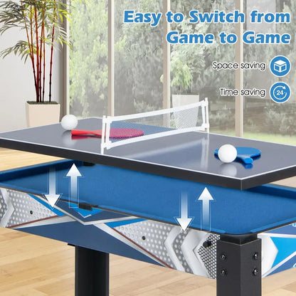 6-in-1 Multi-Sport Game Table  Combines Basketball, Billiards, Ping Pong, Hockey, Shuffleboard & Bowling