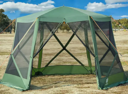 11.5×9.8 ft Instant Screened Gazebo  Pop-Up Bug-Free Outdoor Canopy for Camping & Gatherings