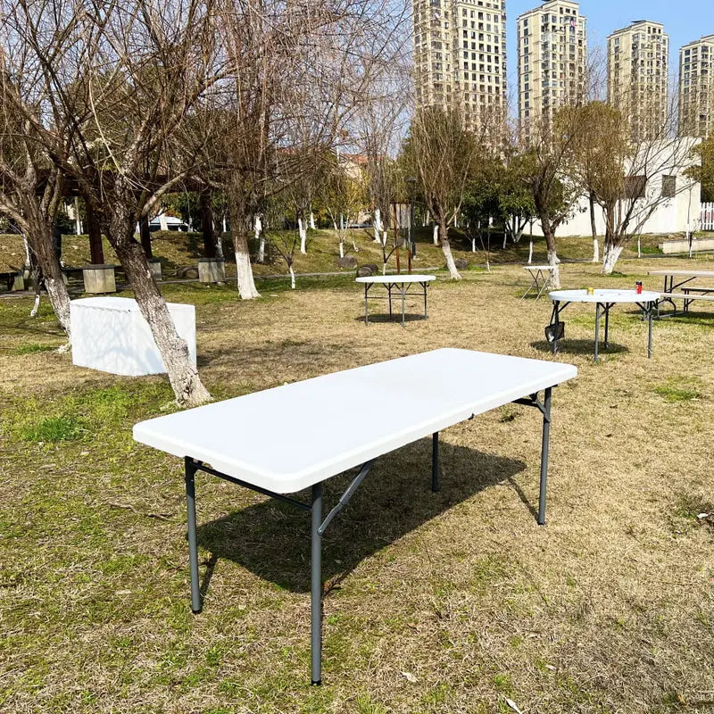 Holaki Outdoor Folding Table 6ft: Portable Plastic Table 6 Foot  Heavy Duty  Commercial Grade for Picnic Camping Party Indoor