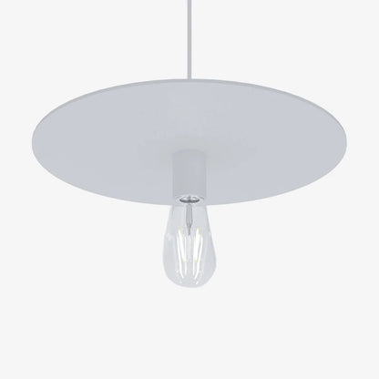 Luminaire suspension circulaire en métal blanc