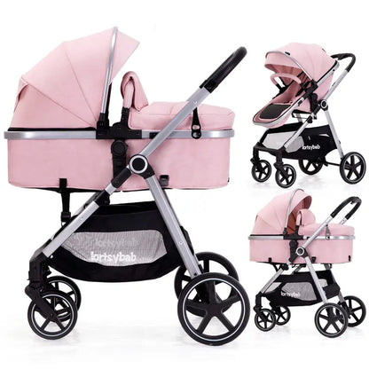 Lortsybab 2-in-1 Folding Infant Stroller  Reversible Seat, Compact Bassinet Design
