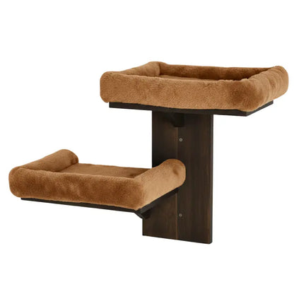 Minimalist Cat Wall Shelves  Two-Tier Climbing and Rest Platform Set