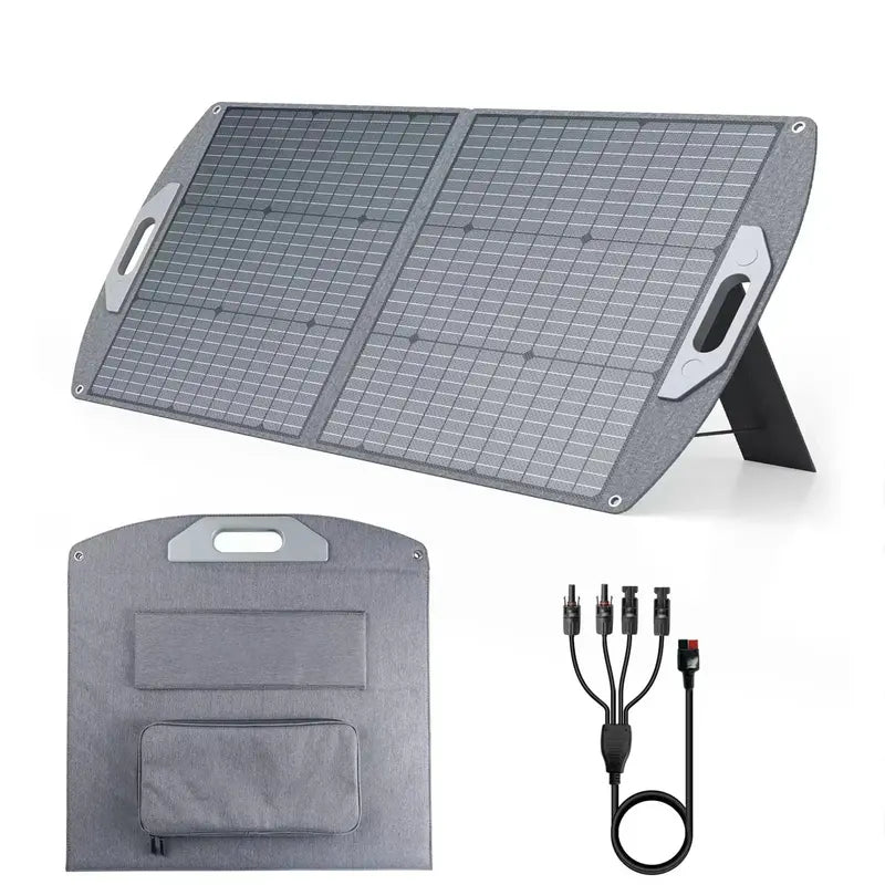 Foldable 100W Solar Panel with Sturdy Kickstand for Camping, RVs, and Emergency Power