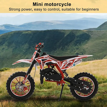 49cc Kids’ Dirt Bike  2-Stroke Off-Road Mini Motorcycle with Dual Disc Brakes, 40 km/h Max Speed, Ages 516