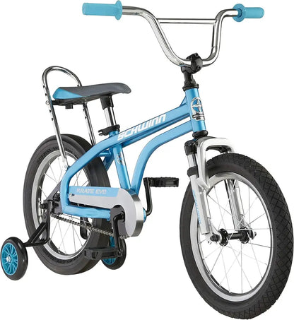 Schwinn Krate EVO Kids Bike, 16″ Wheels, Ages 3-5, Raspberry, Alloy Steel Frame, Removable Training Wheels, Coaster Brake