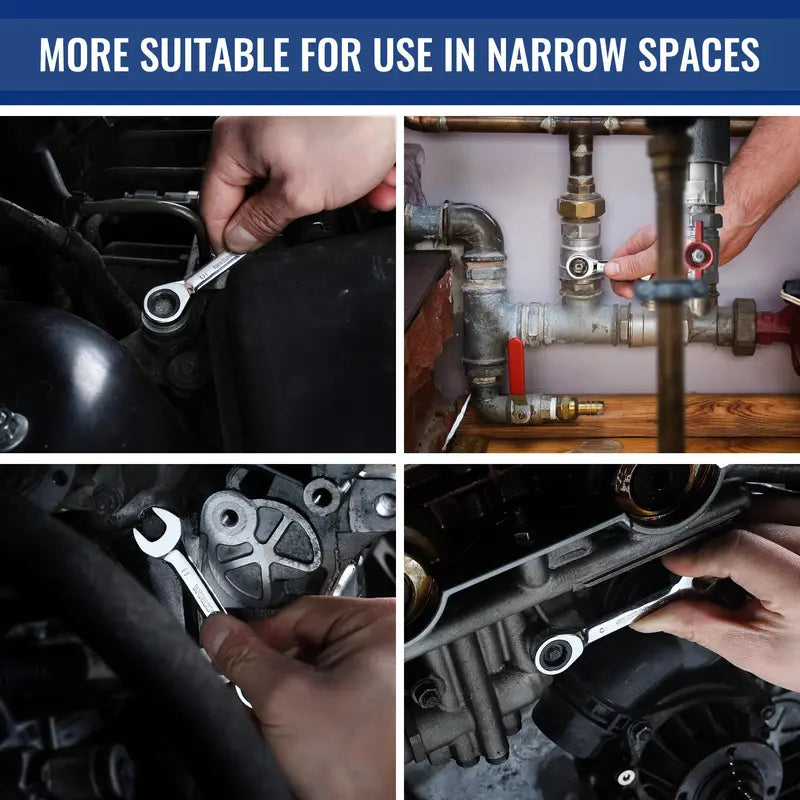 WORKPRO 14-Piece Ratcheting Stubby Combination Wrench Set