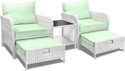 Leveleve 5-Piece Balcony Conversation Set  Compact Patio Furniture with Weather-Resistant Design