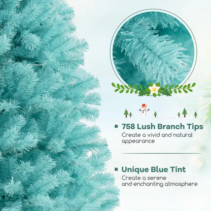 67 ft Blue Pre-Lit Christmas Tree  Full Hinged Artificial Xmas Tree with 280380 Warm White LEDs